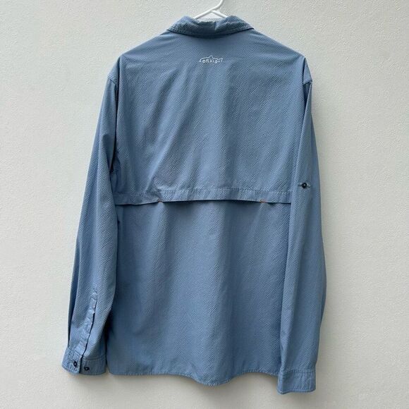 Orvis Men’s Long Sleeve Fishing Shirt Blue Vented Button Front Size M - Picture 2 of 4